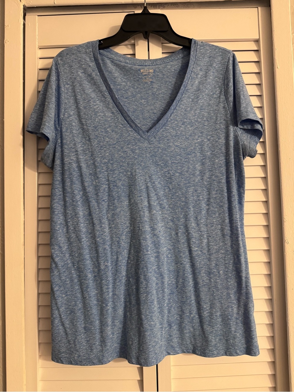Mossimo Supply Co. Heather Sky Blue V-Neck Short Sleeve Tee